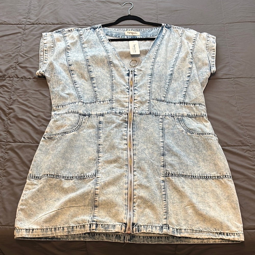 Chic Light Wash Denim Dress